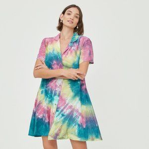 NWT LACAUSA Quinn Hand Dyed Dress in Cosmic Swirl S